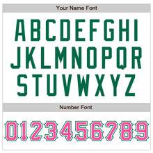 Load image into Gallery viewer, Custom White Pink-Kelly Green Authentic Raglan Sleeves Baseball Jersey
