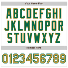 Load image into Gallery viewer, Custom White Old Gold-Kelly Green Authentic Raglan Sleeves Baseball Jersey
