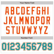 Load image into Gallery viewer, Custom White Teal-Orange Authentic Raglan Sleeves Baseball Jersey
