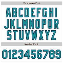 Load image into Gallery viewer, Custom White Teal-Navy Authentic Raglan Sleeves Baseball Jersey
