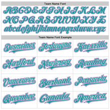 Load image into Gallery viewer, Custom White Teal-Purple Authentic Raglan Sleeves Baseball Jersey
