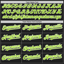 Laden Sie das Bild in den Galerie-Viewer, Custom Black White-Neon Green Authentic Raglan Sleeves Baseball Jersey
