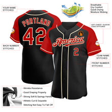 Load image into Gallery viewer, Custom Black Red-Cream Authentic Raglan Sleeves Baseball Jersey
