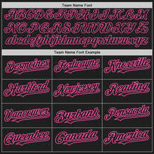 Load image into Gallery viewer, Custom Black Pink Authentic Raglan Sleeves Baseball Jersey
