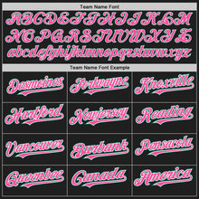 Load image into Gallery viewer, Custom Black Pink-Kelly Green Authentic Raglan Sleeves Baseball Jersey
