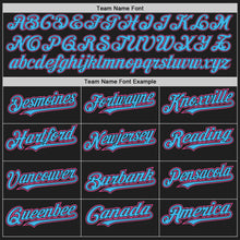 Load image into Gallery viewer, Custom Black Pink-Sky Blue Authentic Raglan Sleeves Baseball Jersey
