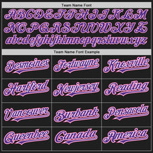 Load image into Gallery viewer, Custom Black Purple-Pink Authentic Raglan Sleeves Baseball Jersey
