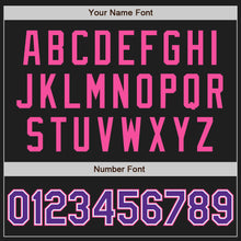 Load image into Gallery viewer, Custom Black Purple-Pink Authentic Raglan Sleeves Baseball Jersey
