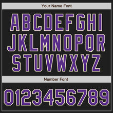 Load image into Gallery viewer, Custom Black Purple-Cream Authentic Raglan Sleeves Baseball Jersey

