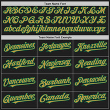 Load image into Gallery viewer, Custom Black Kelly Green-Old Gold Authentic Raglan Sleeves Baseball Jersey
