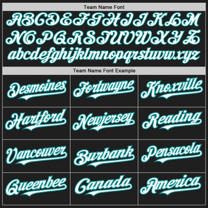 Custom Black White-Teal Authentic Raglan Sleeves Baseball Jersey