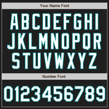 Charger l&#39;image dans la galerie, Custom Black White-Teal Authentic Raglan Sleeves Baseball Jersey
