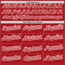 Load image into Gallery viewer, Custom Red White Authentic Raglan Sleeves Baseball Jersey
