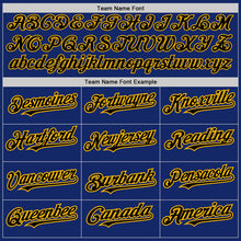 Load image into Gallery viewer, Custom Royal Black-Gold Authentic Raglan Sleeves Baseball Jersey
