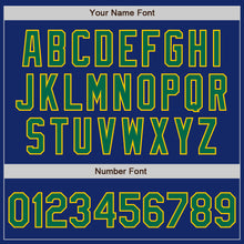 Charger l&#39;image dans la galerie, Custom Royal Kelly Green-Yellow Authentic Raglan Sleeves Baseball Jersey
