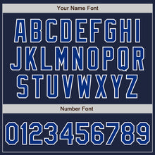 Load image into Gallery viewer, Custom Navy Royal-White Authentic Raglan Sleeves Baseball Jersey
