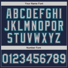Load image into Gallery viewer, Custom Navy Gray-Teal Authentic Raglan Sleeves Baseball Jersey
