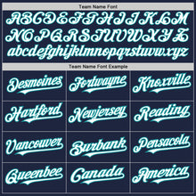 Load image into Gallery viewer, Custom Navy White-Teal Authentic Raglan Sleeves Baseball Jersey

