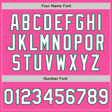 Load image into Gallery viewer, Custom Pink White-Kelly Green Authentic Raglan Sleeves Baseball Jersey
