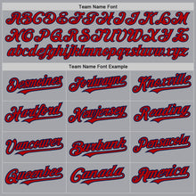 Load image into Gallery viewer, Custom Gray Red-Navy Authentic Raglan Sleeves Baseball Jersey
