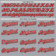 Load image into Gallery viewer, Custom Gray Red-Black Authentic Raglan Sleeves Baseball Jersey
