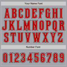 Load image into Gallery viewer, Custom Gray Red-Black Authentic Raglan Sleeves Baseball Jersey

