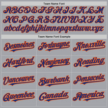 Load image into Gallery viewer, Custom Gray Royal-Orange Authentic Raglan Sleeves Baseball Jersey
