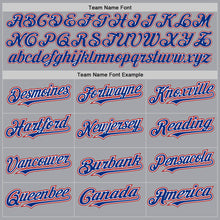 Load image into Gallery viewer, Custom Gray Royal-Red Authentic Raglan Sleeves Baseball Jersey
