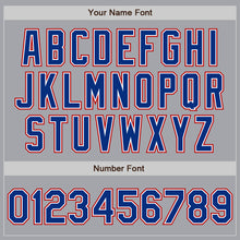 Load image into Gallery viewer, Custom Gray Royal-Red Authentic Raglan Sleeves Baseball Jersey
