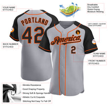 Load image into Gallery viewer, Custom Gray Black-Orange Authentic Raglan Sleeves Baseball Jersey
