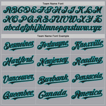 Load image into Gallery viewer, Custom Gray Black-Teal Authentic Raglan Sleeves Baseball Jersey
