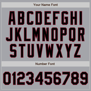 Custom Gray Black-Crimson Authentic Raglan Sleeves Baseball Jersey