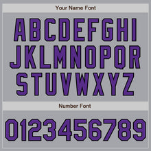 Load image into Gallery viewer, Custom Gray Purple-Black Authentic Raglan Sleeves Baseball Jersey
