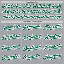 Load image into Gallery viewer, Custom Gray Kelly Green-White Authentic Raglan Sleeves Baseball Jersey
