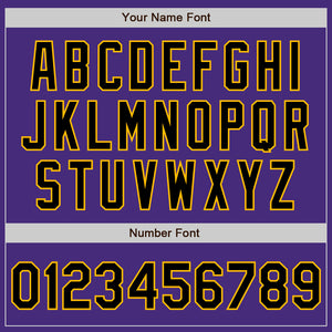 Custom Purple Black-Gold Authentic Raglan Sleeves Baseball Jersey