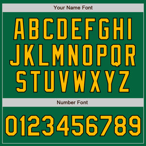 Custom Kelly Green Gold-Black Authentic Raglan Sleeves Baseball Jersey