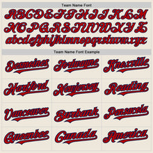 Load image into Gallery viewer, Custom Cream Red-Navy Authentic Raglan Sleeves Baseball Jersey
