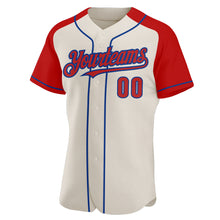 Load image into Gallery viewer, Custom Cream Red-Royal Authentic Raglan Sleeves Baseball Jersey
