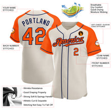 Load image into Gallery viewer, Custom Cream Orange-Navy Authentic Raglan Sleeves Baseball Jersey
