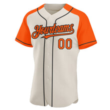 Load image into Gallery viewer, Custom Cream Orange-Black Authentic Raglan Sleeves Baseball Jersey

