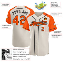 Load image into Gallery viewer, Custom Cream Orange-Black Authentic Raglan Sleeves Baseball Jersey
