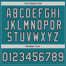 Charger l&#39;image dans la galerie, Custom Teal Gray-Black Authentic Raglan Sleeves Baseball Jersey
