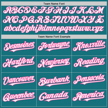 Load image into Gallery viewer, Custom Teal White-Pink Authentic Raglan Sleeves Baseball Jersey
