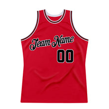 Load image into Gallery viewer, Custom Red Black-Red Authentic Throwback Basketball Jersey
