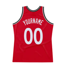 Загрузить изображение в средство просмотра галереи, Custom Red White-Black Authentic Throwback Basketball Jersey

