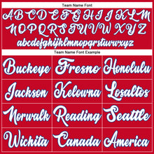 Load image into Gallery viewer, Custom Red White-Royal Authentic Throwback Basketball Jersey
