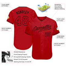 Load image into Gallery viewer, Custom Red Red-Black Authentic Baseball Jersey
