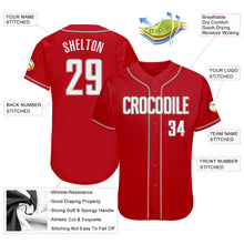 Load image into Gallery viewer, Custom Red White-Gray Authentic Baseball Jersey
