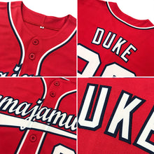 Load image into Gallery viewer, Custom Red White-Gray Authentic Baseball Jersey
