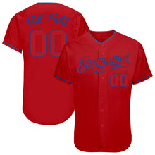 Load image into Gallery viewer, Custom Red Red-Royal Authentic Baseball Jersey

